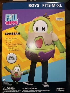 Fall Guys RARE Zombean Zombie Bean Childs Boys Halloween Costume Size M-XL NEW